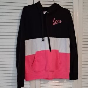 No Boundaries Black, White, and Pink Hoodie